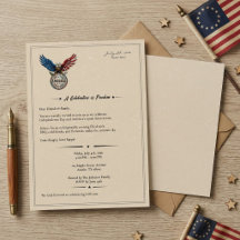 Vintage 1776 4:e juli Patriotisk Grillfest