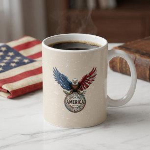 Vintage 1776 4:e juli Patriotisk Grillfest Kaffemugg