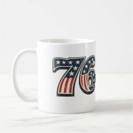 Vintage 1776 Amerikansk Flagga Nummer 76 Patriotis Kaffemugg