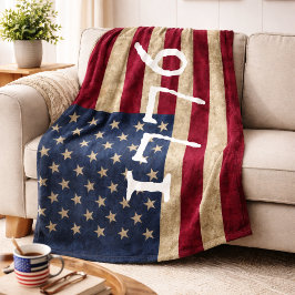 Vintage 1776 Amerikansk Flagga Patriotisk Fleecefilt