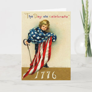 Vintage 1776 - kort 4:e juli