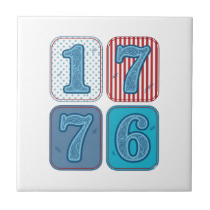 Vintage 1776 Patriotisk Lapptäcke Kakelplatta