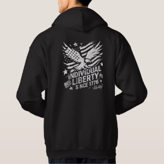 Vintage 1776 självständighetsdag slitna emblem hoodie