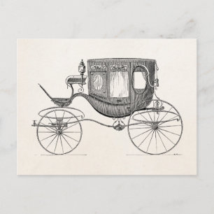Vintage 1800-talet: Carriage Horse Drawn Buggy Ret Vykort