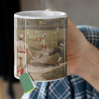 Vintage 1800-talets baskelspel kaffemugg