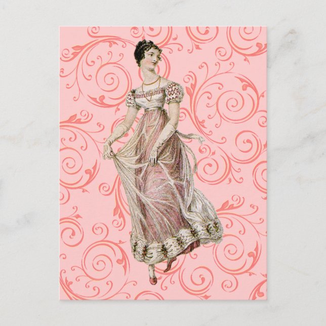 Vintage 1800-talets kvinna vykort (Framsida)