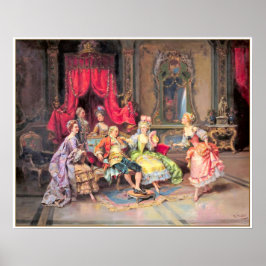 Vintage 1800-talets Party-scen Poster