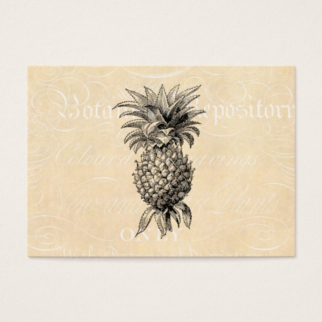 Vintage 1800s Ananas Illustration Ananas Visitkort (Framsidan)