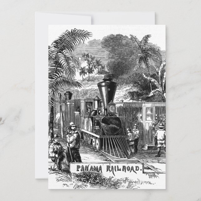 Vintage 1800s Panama Canal Railroad Tåg mall (Framsida)