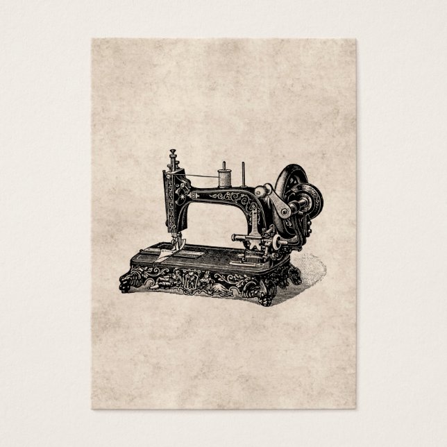 Vintage 1800s Syningsillustration för Maskin Visitkort (Framsidan)