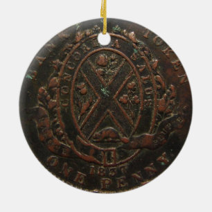"Vintage 1837 Concordia Bank Penny" Julgransprydnad Keramik