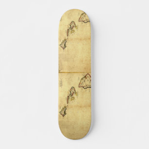 Vintage 1837 Hawaii Karta - Hawaiianska öarna Skateboard Bräda 21,5 Cm