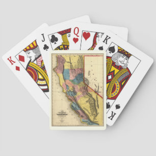 Vintage 1851 Regionen Kalifornien Guld, Karta Casinokort