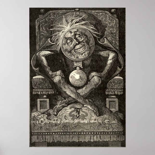 Vintage 1853 Art till Jules Vernes Zacharius Poster (Framsidan)