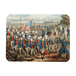 Vintage 1862 Yankee Volunteers som går upp i Dixie Magnet