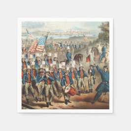 Vintage 1862 Yankee Volunteers som går upp i Dixie Pappersservett