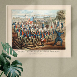 Vintage 1862 Yankee Volunteers som går upp i Dixie Poster