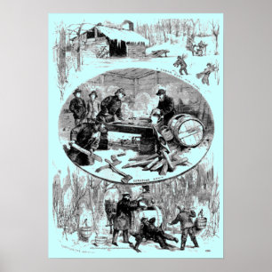 "Vintage-1888-Scener i sockerbuske" Poster