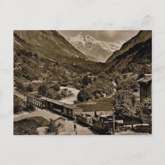 Vintage, 1890, Railway tåg vid Grindelwald Vykort