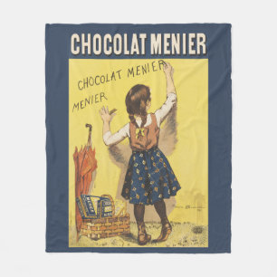 Vintage 1892 Chocolat Menier Fransk Flickakunst Fleecefilt