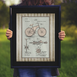 Vintage 1894 Karr cykelpatent Poster
