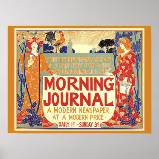 VINTAGE 1895 Kopia av JOURNAL NEWSPAPER Cover Poster