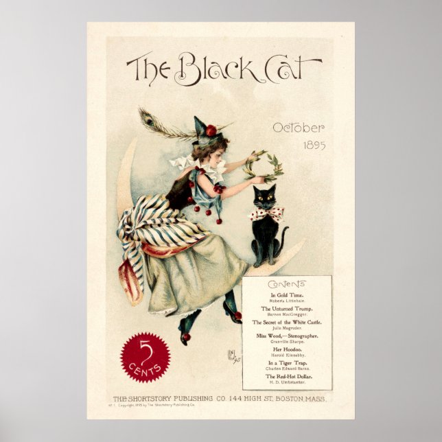 Vintage 1895 "The Black Cat Art" Poster (Framsidan)