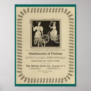 Vintage 1896 Barnes cyklar affischen för Poster