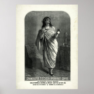 Vintage 1896 Kaffe och kaffe Poster