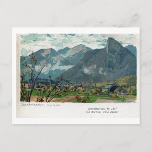Vintage 1897 Oberammergau Bavaria litho Vykort