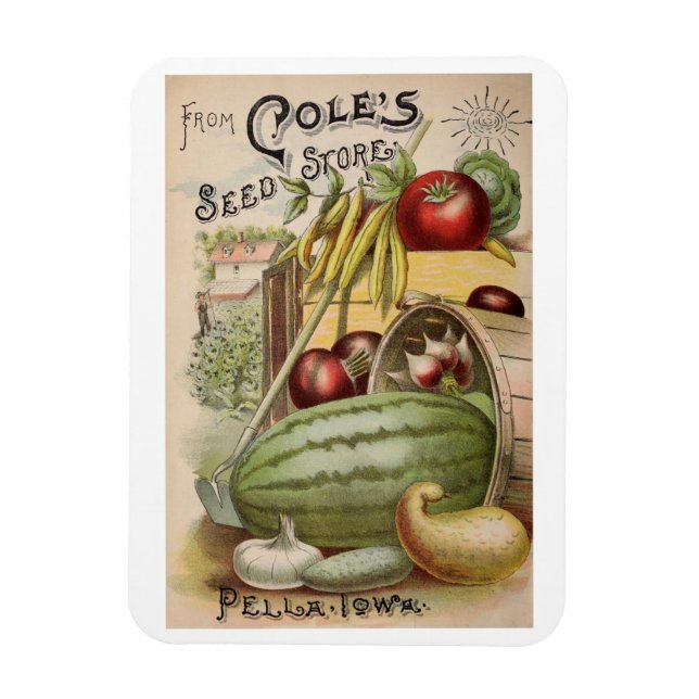 Vintage 1900 Cole's Seed Store Ad Magnet (Vertikal)