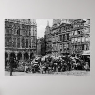Vintage 1900-talet: Blommarknaden i Grand Ställe B Poster