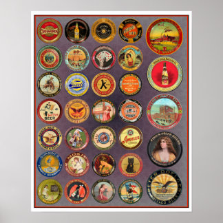 VINTAGE 1900S TIP/SERVING TRAY COLLECTION POSTER