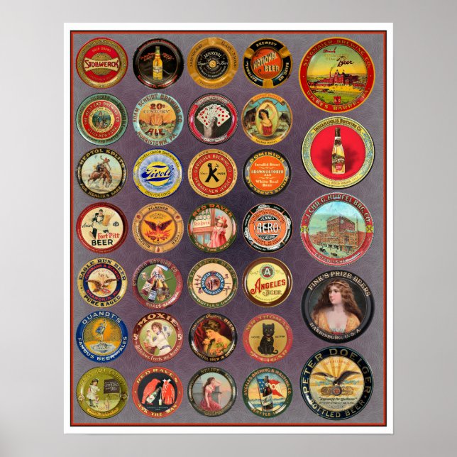 VINTAGE 1900S TIP/SERVING TRAY COLLECTION POSTER (Framsidan)