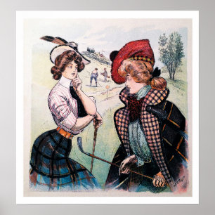 Vintage 1902 Golf-utskrift Poster