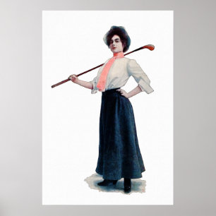 Vintage 1902 Golf-utskrift Poster