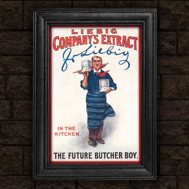 Vintage 1903 Liebig Extract Butcher Boy Poster (Skapare uppladdad)