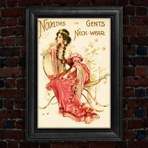Vintage 1904 Nacke-Bärans Novelty-kort Poster