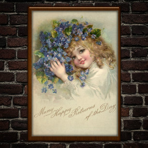 Vintage 1904 Poster konst av flickor