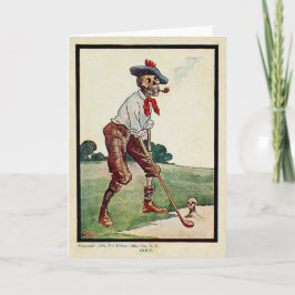 Vintage 1905 Golf Greeting Card Helgkort