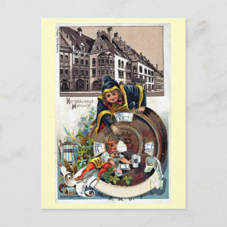 Vintage 1905 litho München Hofbrauhaus Vykort