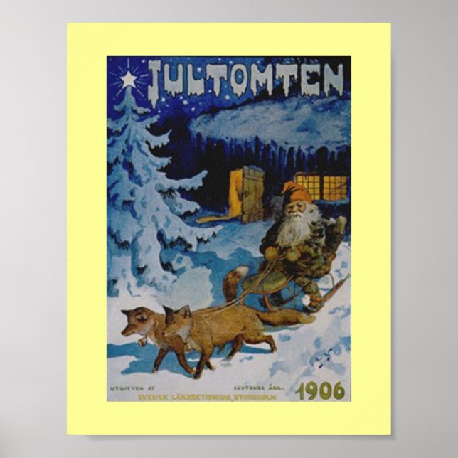 Vintage 1906 Svensk julPoster Poster (Framsidan)