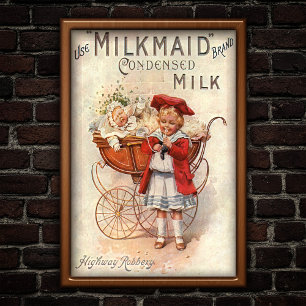 Vintage 1907 Mjölk Annons Poster
