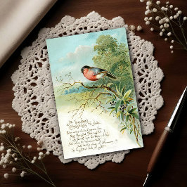 Vintage 1908 Bullfinch Christmas Holiday Vykort