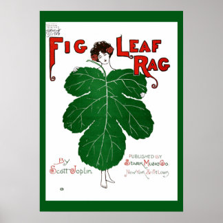 Vintage 1908 Fig Löv Rag Lakan Music Cover Poster