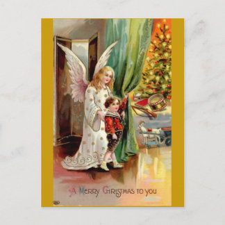 Vintage 1908 Greeting Card-Angel, Child, Leksak Vykort