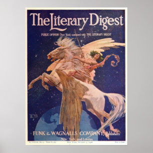 Vintage 1908 Literär Poster, Pegasus Poster
