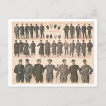 Vintage 1910 Manar Mode diagram över Kostym