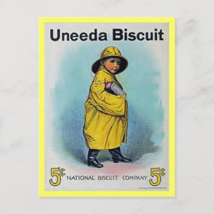 vintage 1910 Reklam för amerikansk Biscuit Vykort