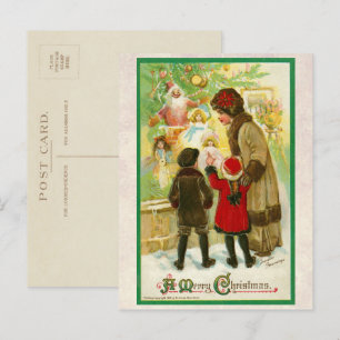 Vintage 1912 Mor med Barn God jul Helg Vykort